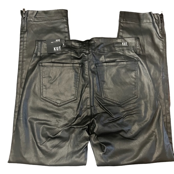Kut from the Kloth Black Coated Reese Ankle Straight Pants - Picture 7 of 10